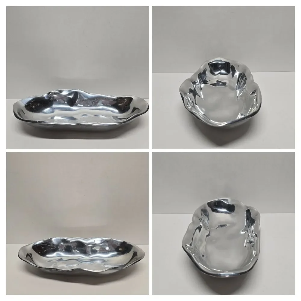 Pottery Barn Pasha Metal Polished Serving Bowls Set Of 2